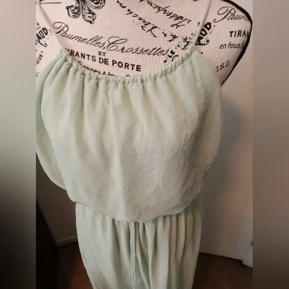 NEW Sweet Storm's Pastel Green Flowy Grecian Maxi Dress - Picture 3 of 5